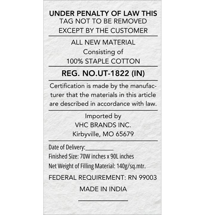 VHC Brands - Wholesale Quilt - Patriotic Patch Twin Quilt 70Wx90L6