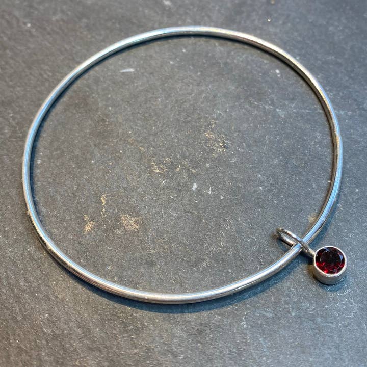 Garnet bangle - January birthstone for wholesale by Louella Jewellery