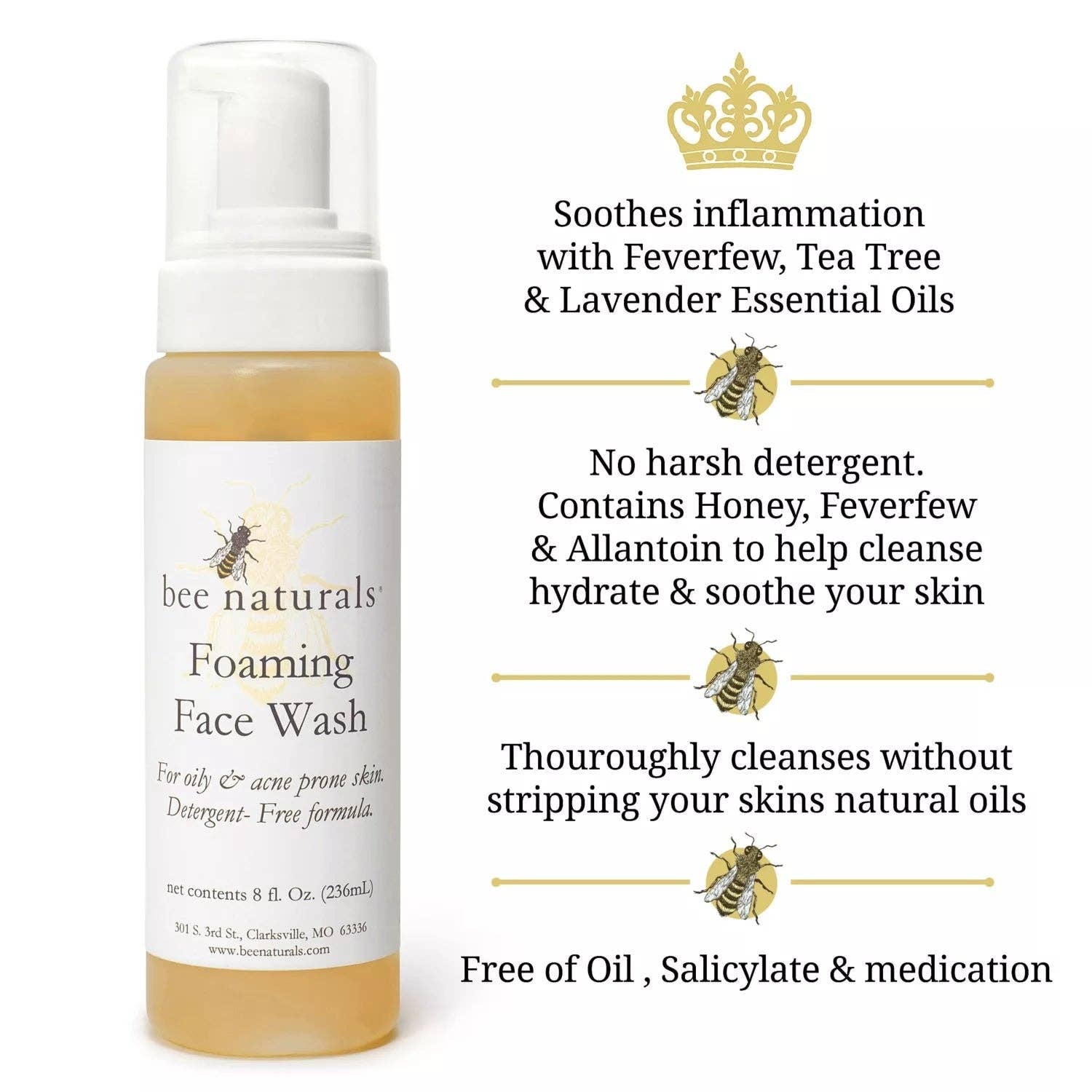 Bee Naturals - Wholesale Facial Cleanser - Foaming Face Wash Best for Oily Skin3