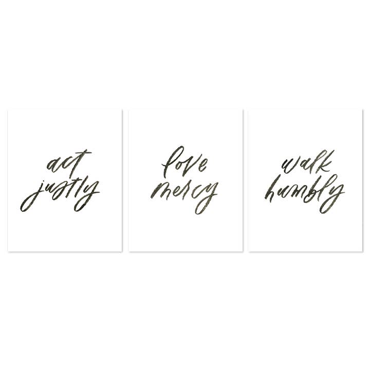 Agis avec justice, aime la miséricorde, marche humblement impression pour la vente par Selah Paper