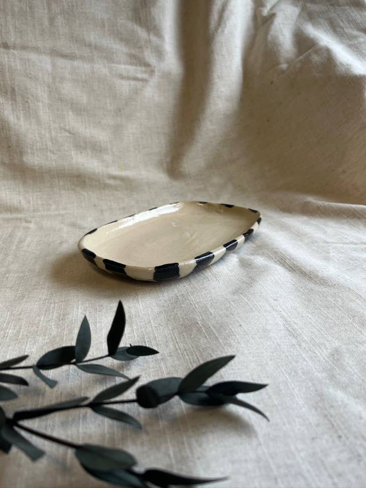 Stripe Small Platter for wholesale by Charlotte Manser Ceramics