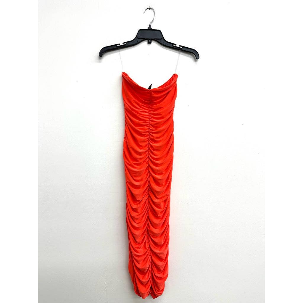 Uptown Apparel - Vendita all'ingrosso Vestito - Donna - Vestito midi a tubino con pieghe e doppio strato8