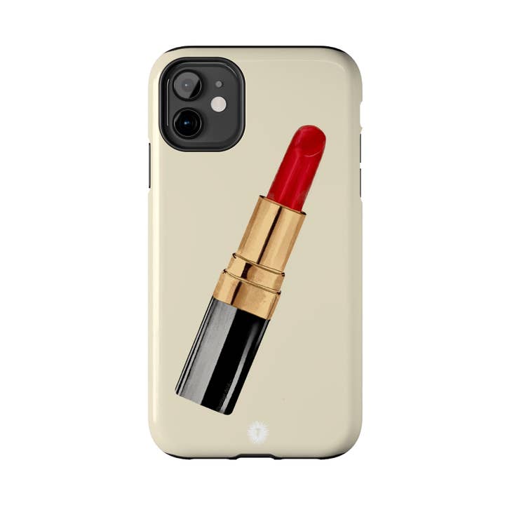 Étui de téléphone avec peinture au rouge à lèvres crème pour la vente par Thursday’s Child Creative Studio