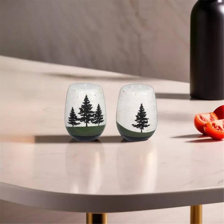 Young's - Wholesale Salt & Pepper Shaker Set - Ceramic Forest Retreat Salt & Pepper Shaker Set2