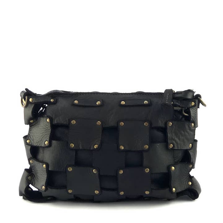 POUCH POCHETTE CROSSBODY BAG ADE VINTAGE PERSIAN CHECK STUDS for wholesale by MILANO AMOUR