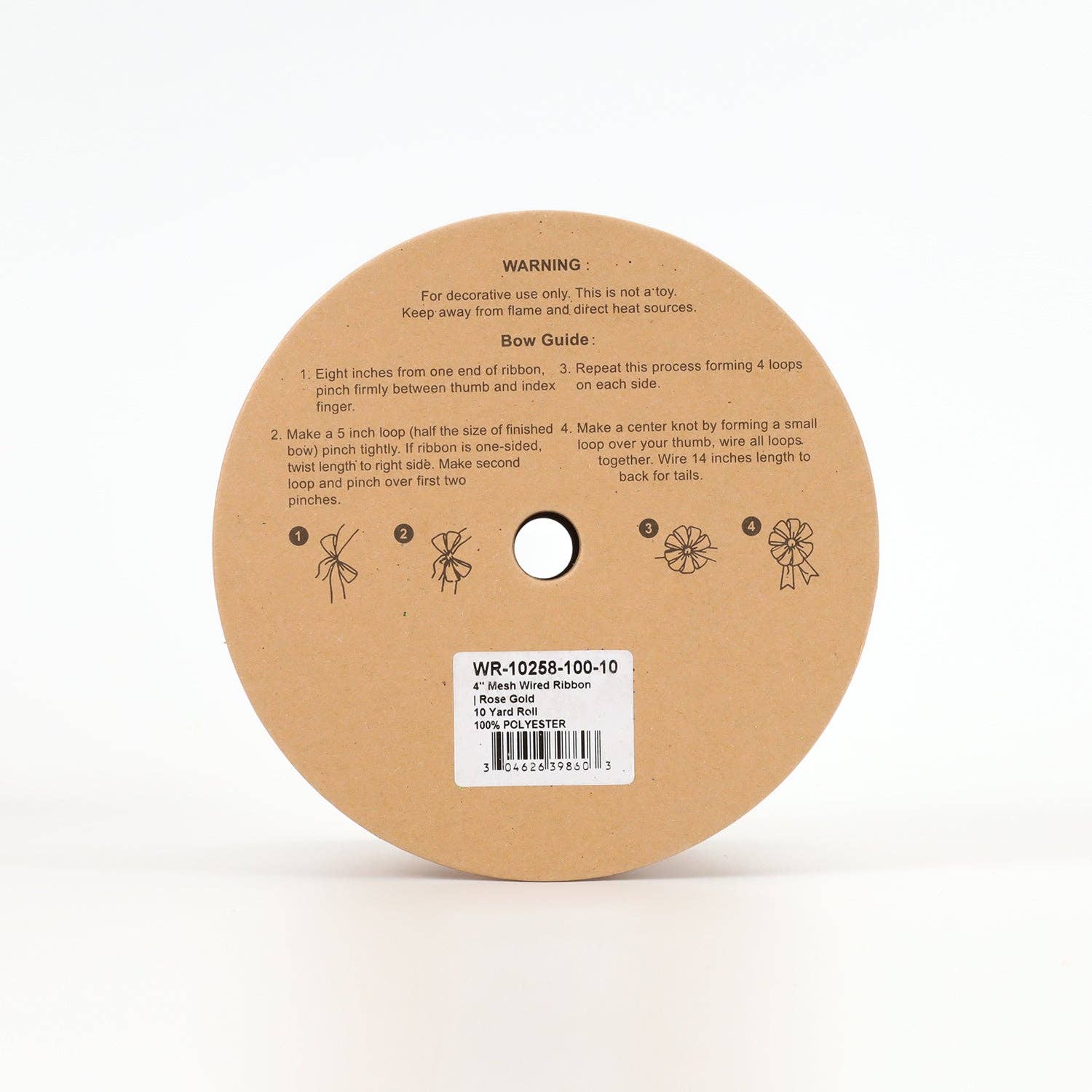 LA Ribbons Wholesale - Wholesale Ribbon - Gift Wrapping - 4" Mesh Wired Ribbon | Rose Gold | 10 Yard Roll3