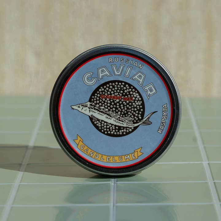 Caviar Tin Candle | Luxe Gourmet Candle for wholesale by Number One Caviar LLC