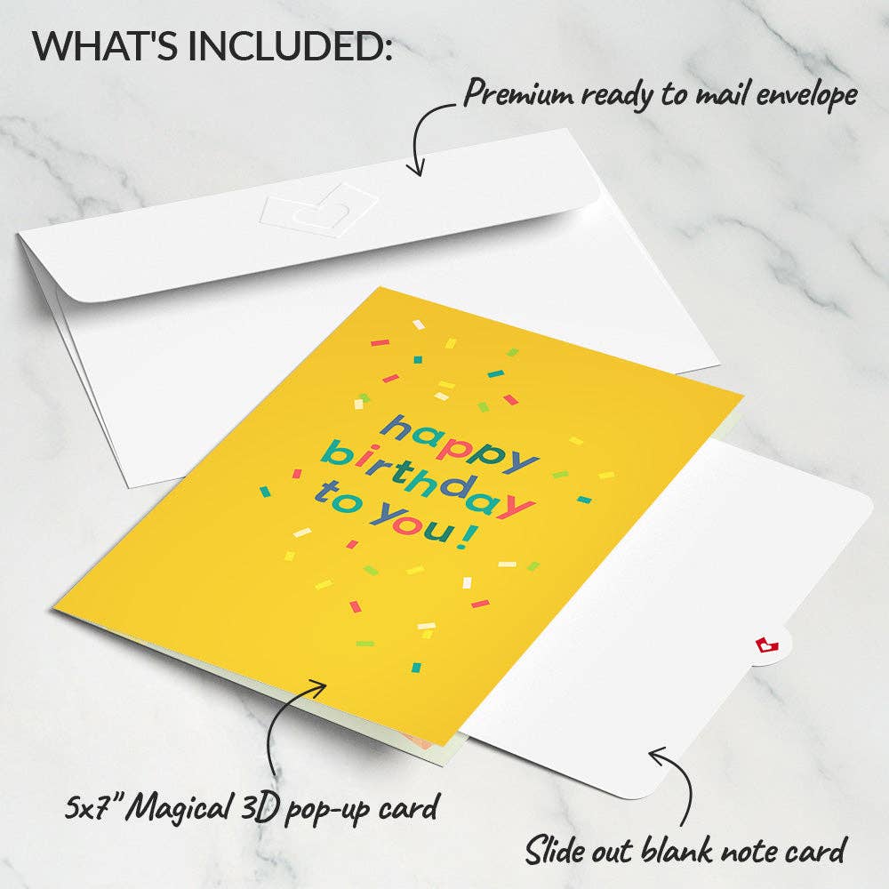 Lovepop Cards - Wholesale Birthday Card - Happy Birthday Confetti Cake Music and Lights Card 5x7"6