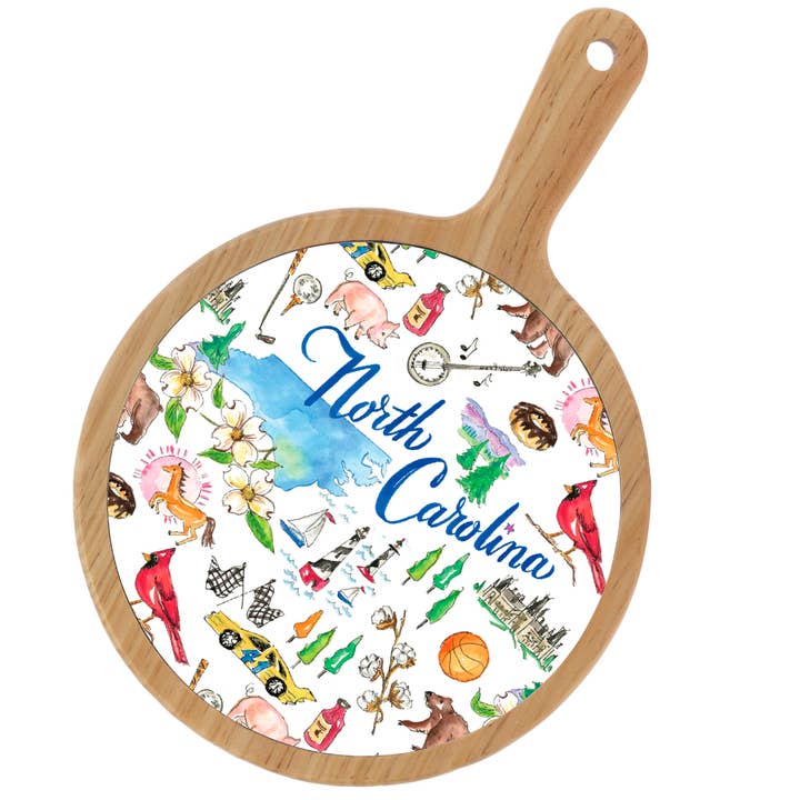 North Carolina NC State Bamboo Cheese Board Rosanne Beck for wholesale by Boston International