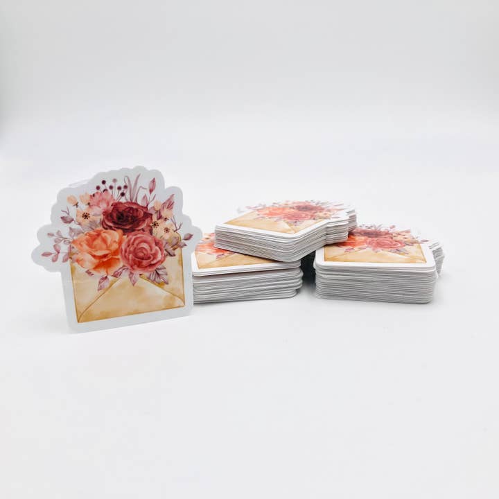 The Sticker Lab - Wholesale Sticker - Gestanste sticker met bloemenenvelop