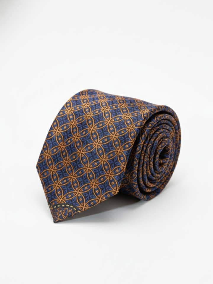 Vibrant Blue Tie with Red & Yellow Detailing ~Stylish & Bold for wholesale by Masculine Moda