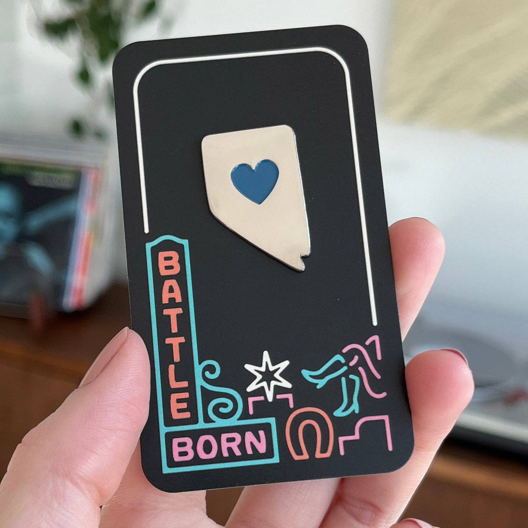 Battle Born Brand - Wholesale Lapel Pin/Button - Nevada Blue Heart Pin1