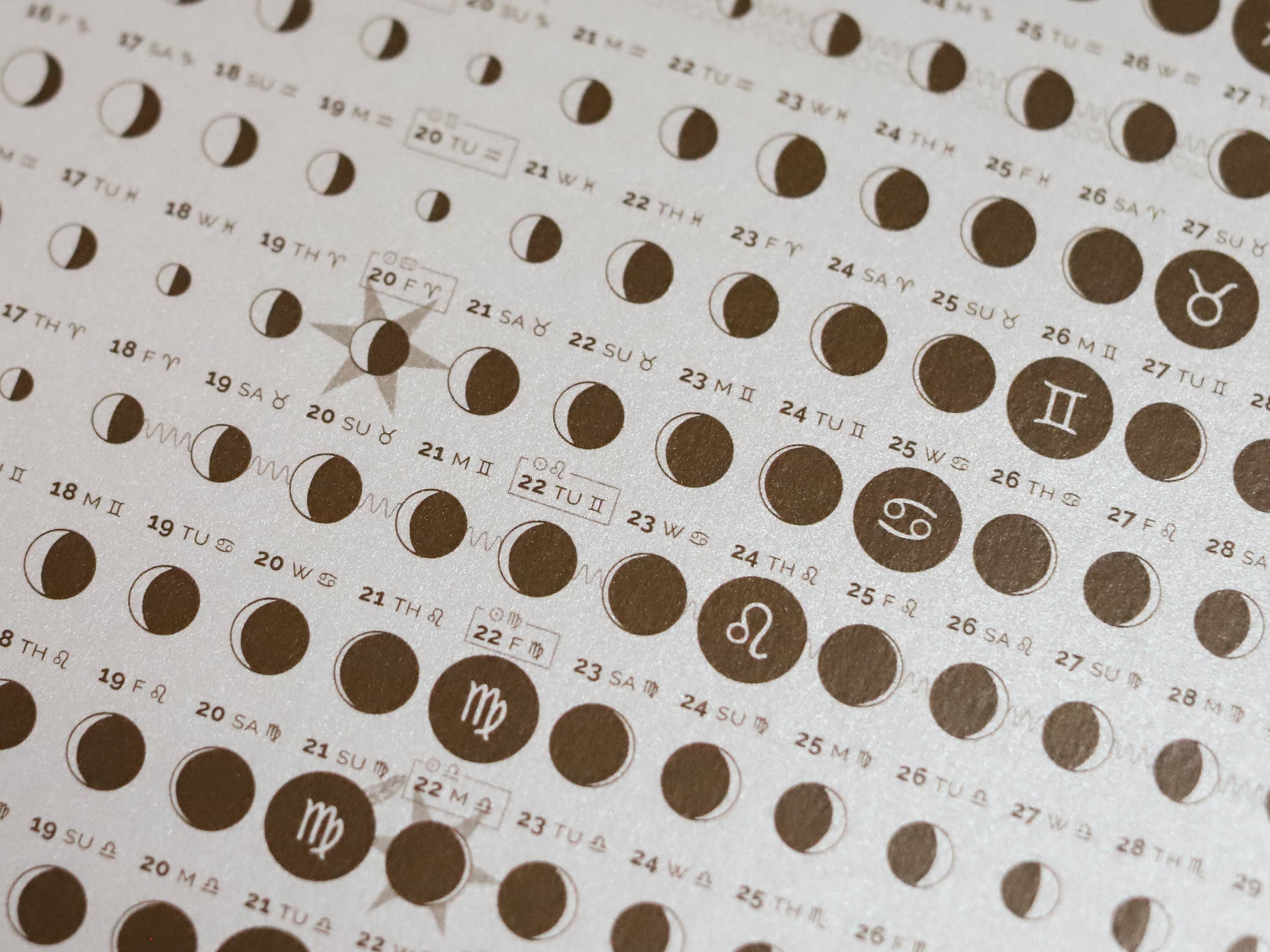 Taming the Tangle - Wholesale Calendar - Golden Hour 2026 Moon Calendar poster, limited edition9