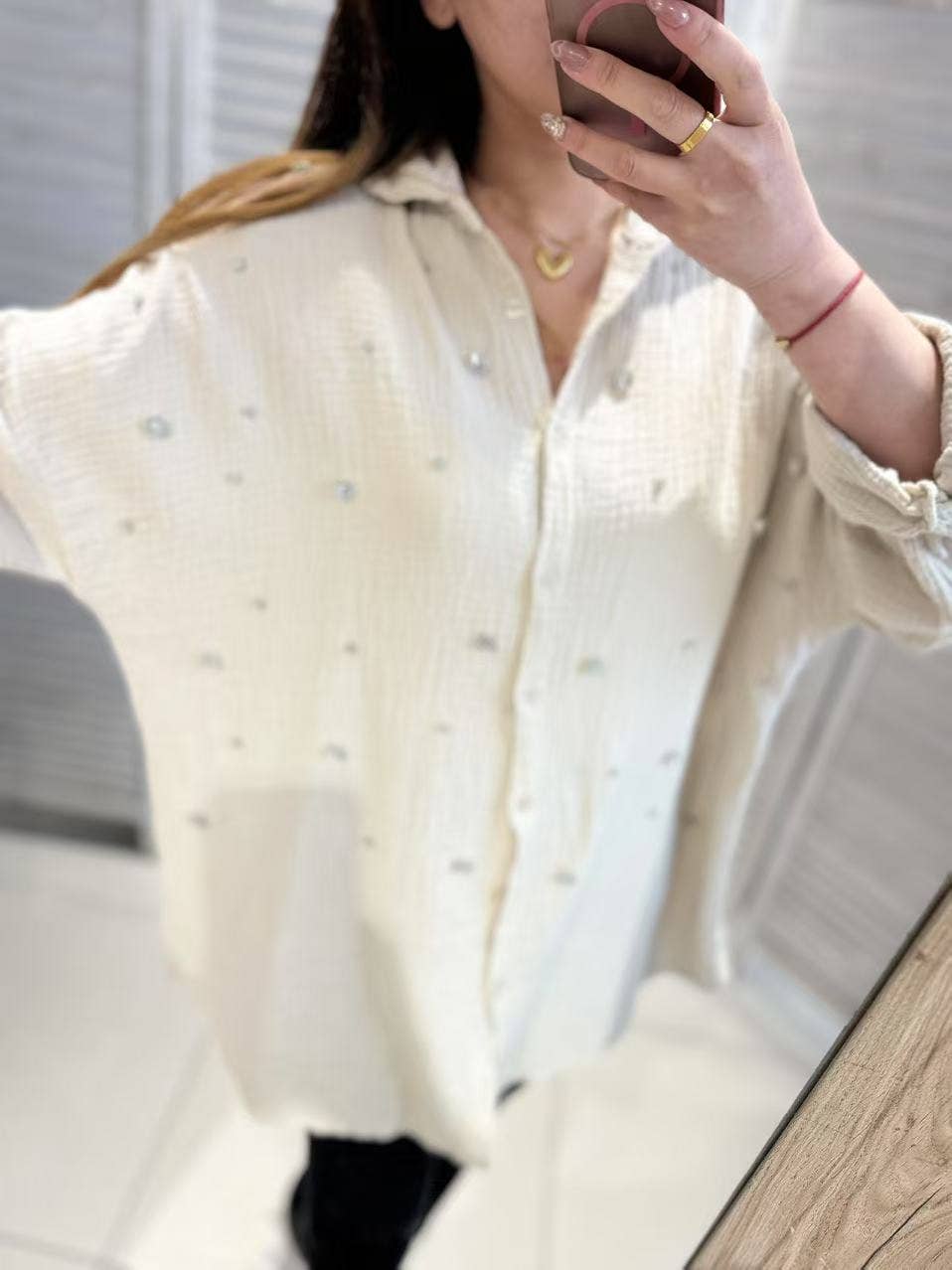 VICTORIA&ISAAC - Wholesale Button Down Shirt - Women's - OVERSIZED COTTON GAUZE SHIRT (Copy)1