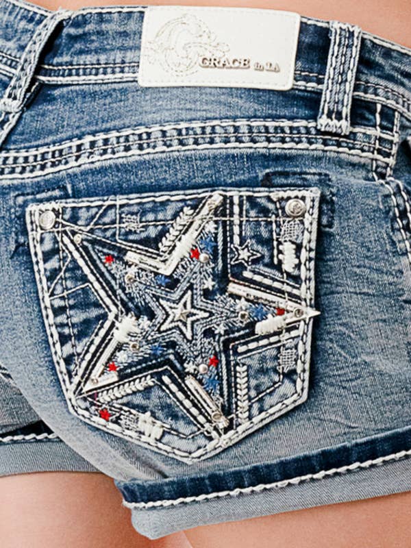 Ein großer Stern Low-rise Short 3"| JHW-51949 für den Großhandel von Grace in LA