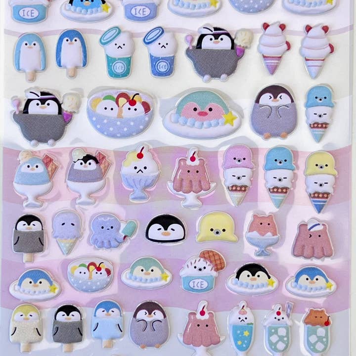 BCmini - Wholesale Sticker - 11024 Tiny Animal Puffy Assorted Stickers-1210