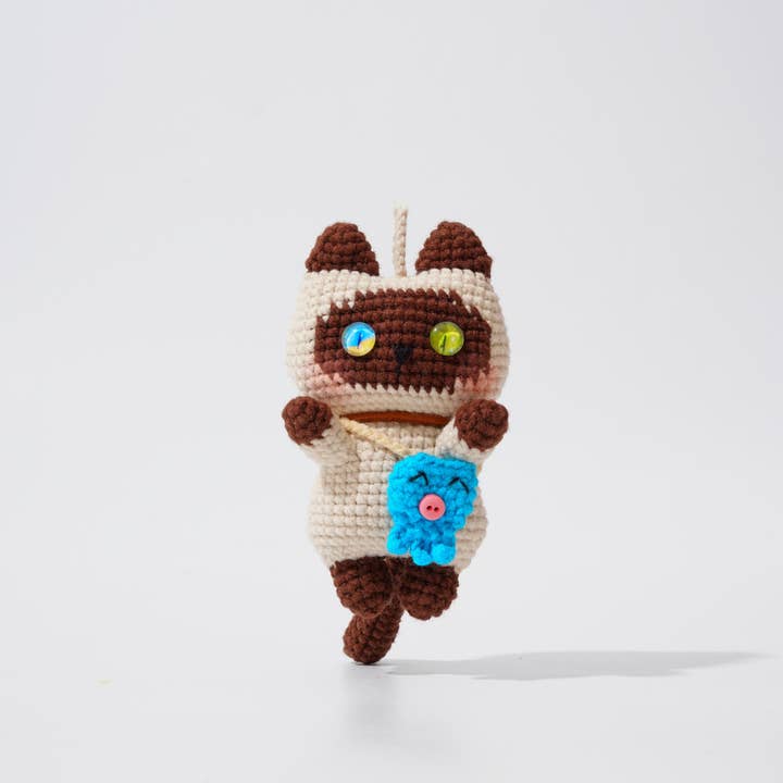 Pancake Cats Bag Charms – Handmade Cat Collection for wholesale by Momo & Loloc Crochet