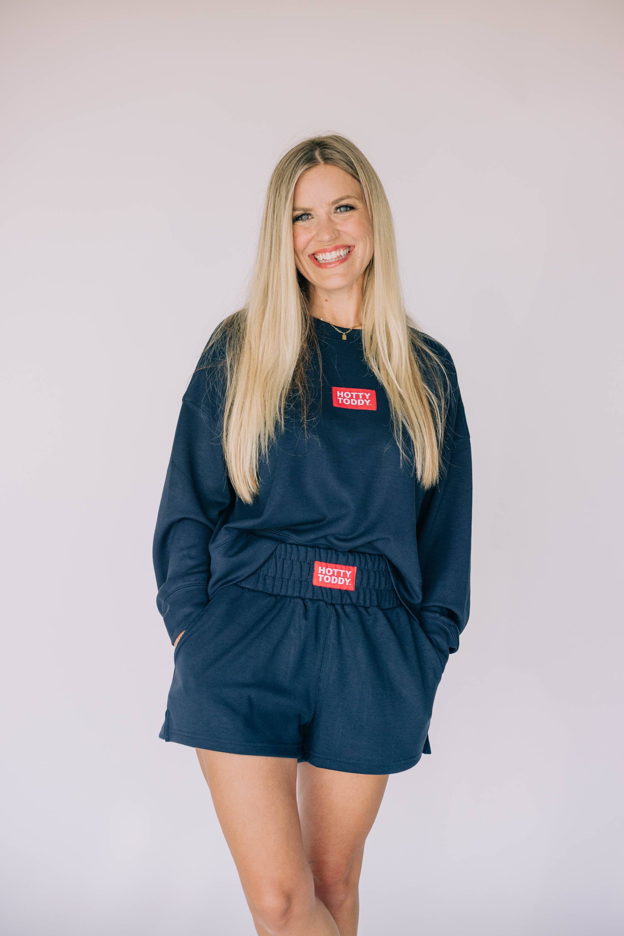 The Ava Airy Shorts Navy | Hotty Toddy Woven Label for wholesale on Faire3