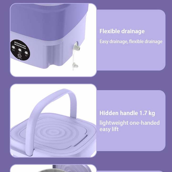 VIGOR - Wholesale Laundry Basket - Folding Portable Washing Machine for Clothes Cleaning Washer