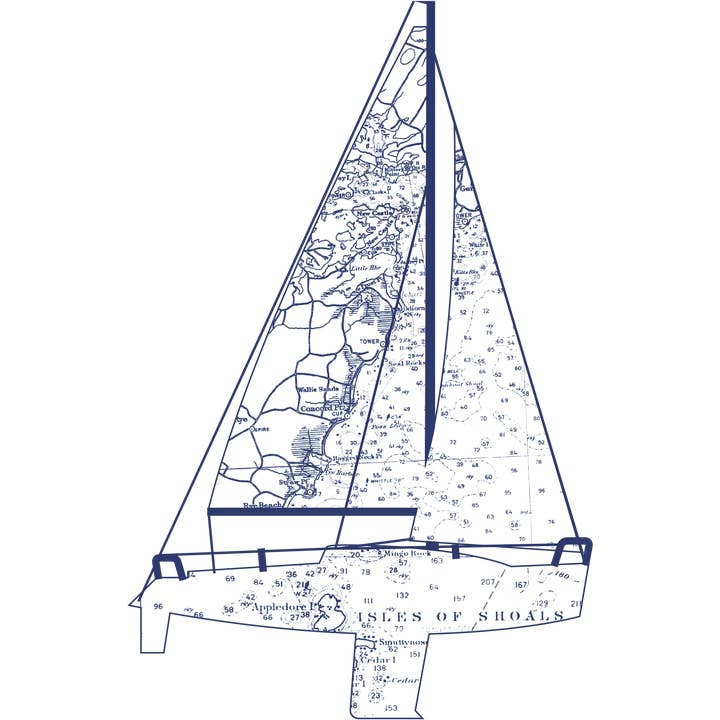 Ox Bow Decor - Wholesale Throw/Decorative Pillow - 'One of a Kind' Portsmouth, NH Nautical Chart Pillow1