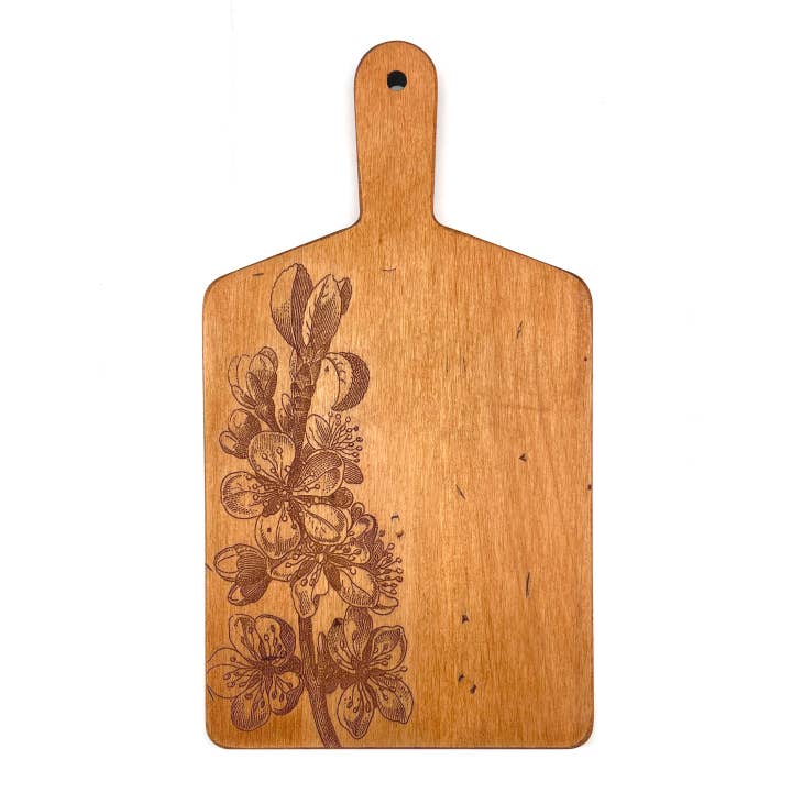 Artisan Maple Rectangle Cheese Board-Vintage Plum Blossoms for wholesale by JK Adams