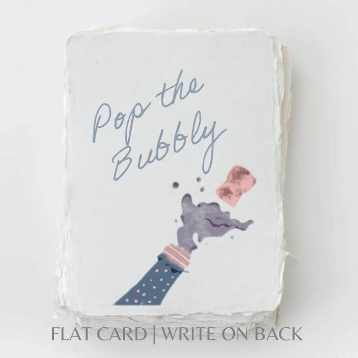 Paper Baristas - Wholesale Congratulations Card - Pop the Bubbly | Eco-Friendly Congrats Greeting Card