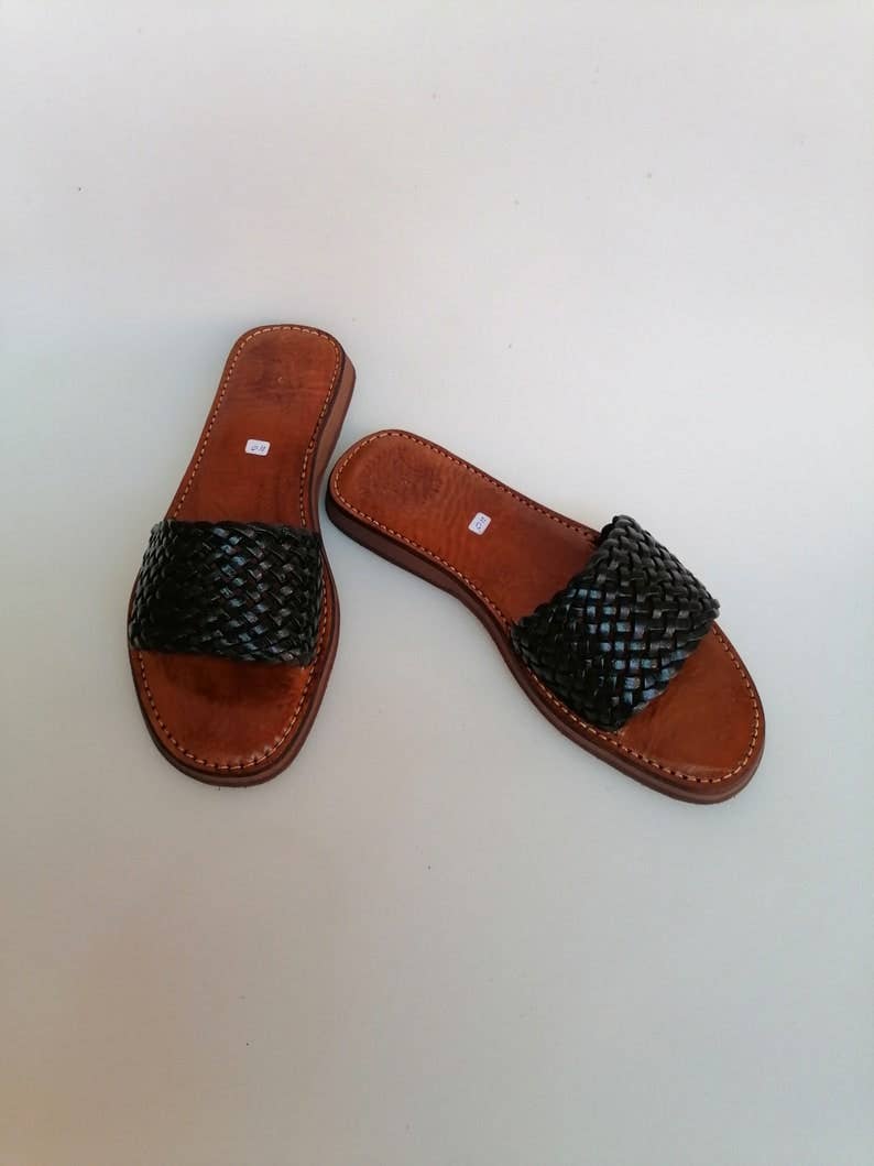 HandmadeBestSeller - Wholesale Sandals - Women's - Handwoven Leather Slide Sandals, Braided Strap, Durable Sole8