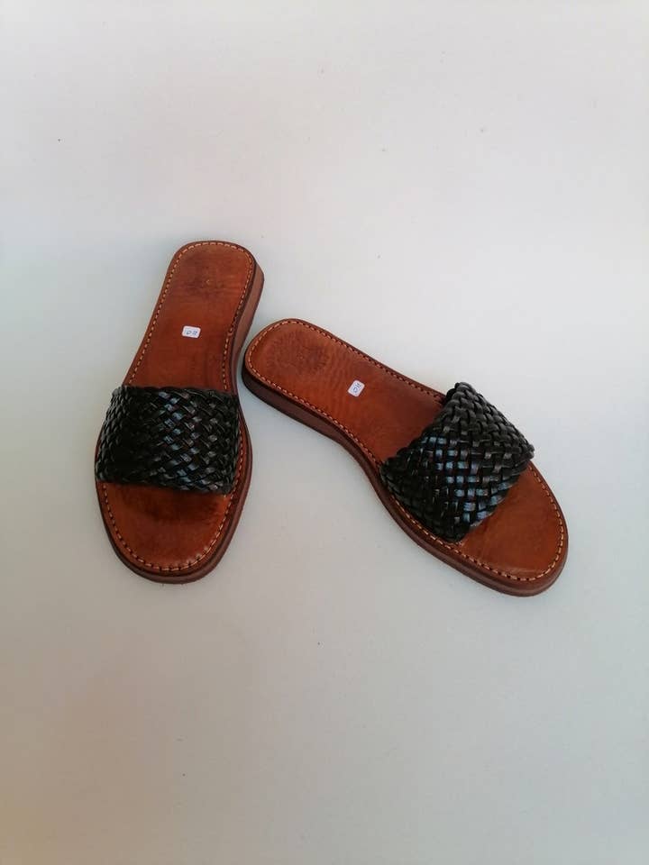 HandmadeBestSeller - Wholesale Sandals - Women's - Handwoven Leather Slide Sandals, Braided Strap, Durable Sole8