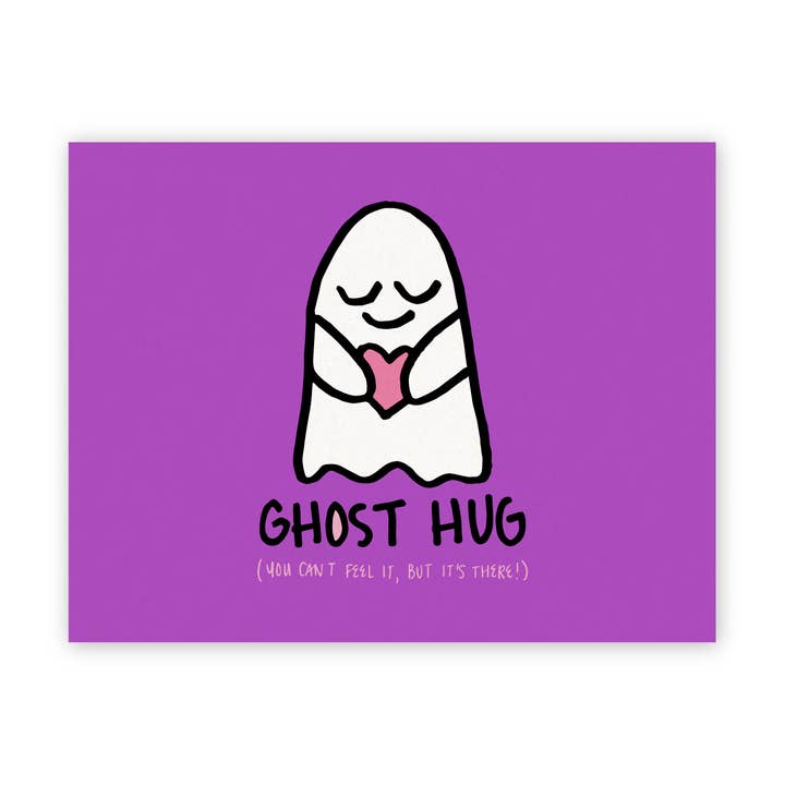 RAD Stickers + Doodads – wholesale Postcard – Ghost Hug A2 Double Sided Postcard1