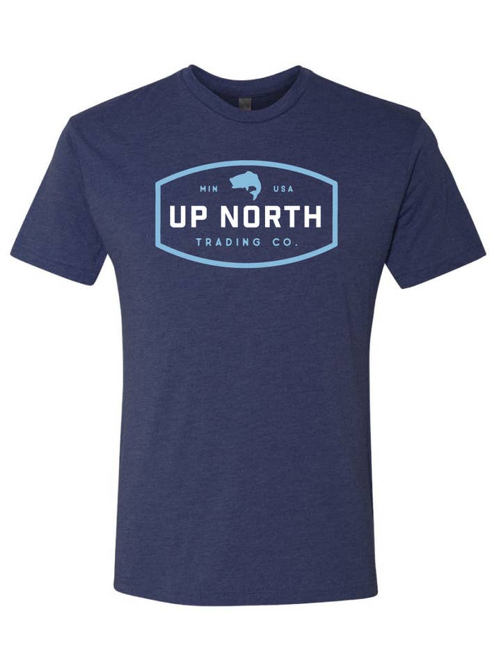 Navy Bass Tee for wholesale by Up North Trading Company