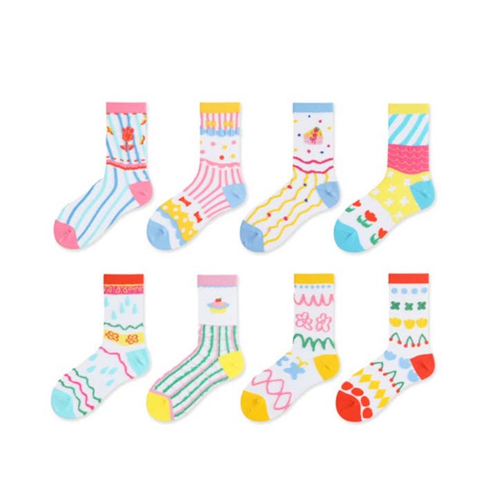 Funkyrel® Atzbranding Limited - Wholesale Socks - Women's - Rufia - Pastel Cartoon Socks - Breathable & Soft7