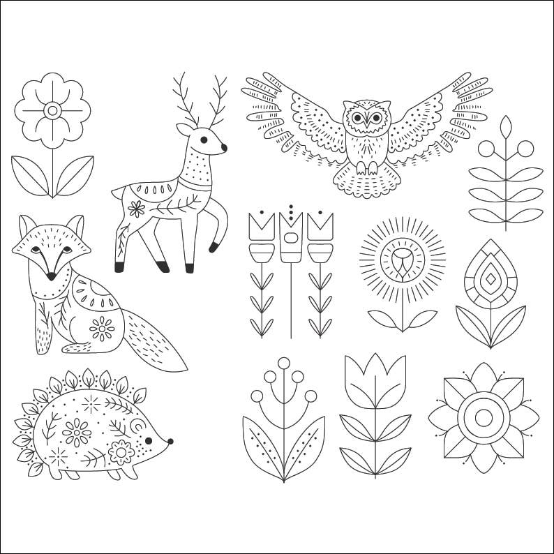 Hawthorn Handmade (US Duties Paid) - Wholesale Embroidery/Cross Stitch Supplies - Woodland Folk Stick & Stitch Embroidery Pack4