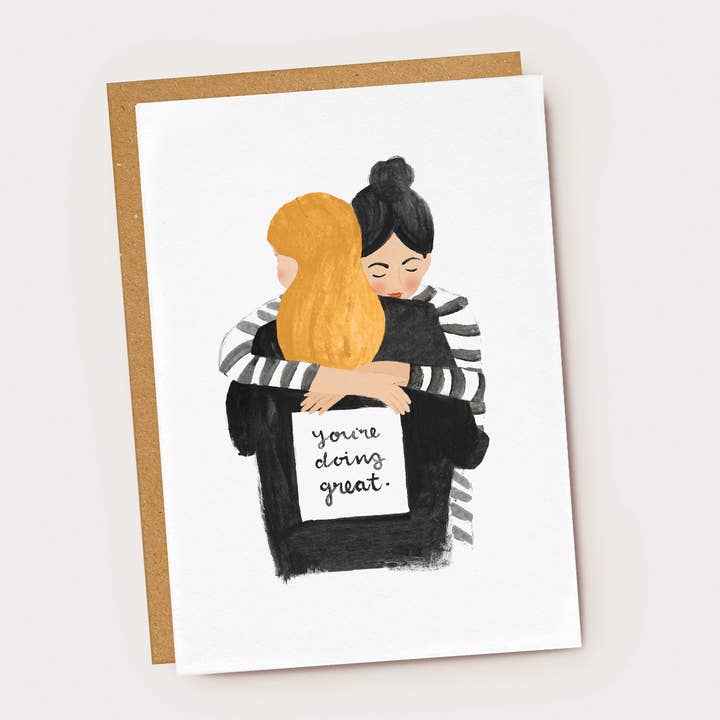 Jade Fisher – wholesale Friendship card – You're Doing Great Friendship Hug Card