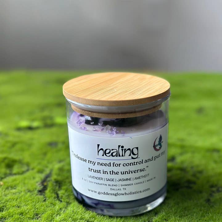 Goddess Glow Holistic Care - Wholesale Jar/Filled Candle - Healing Affirmation Candle - Jasmine, Lavender, White Tea2