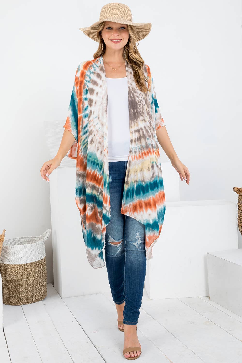 LA Soul - Venta al por mayor Kimono - Mujer - KIMONO CON ESTAMPADO DE TEDYE, TALLA GRANDE1