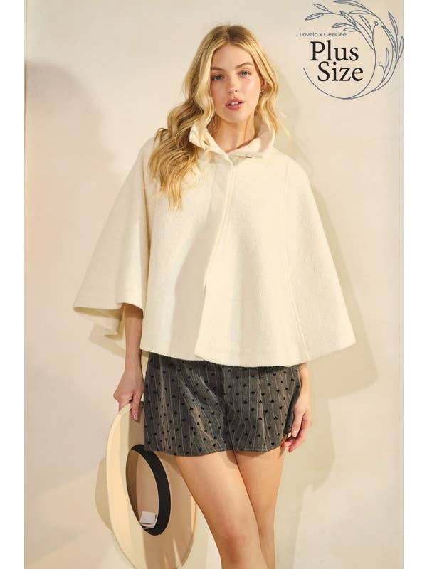 GeeGee x Lovelo - Wholesale Cape - Women's - Plus Short Cape Coat MJ51778PL6
