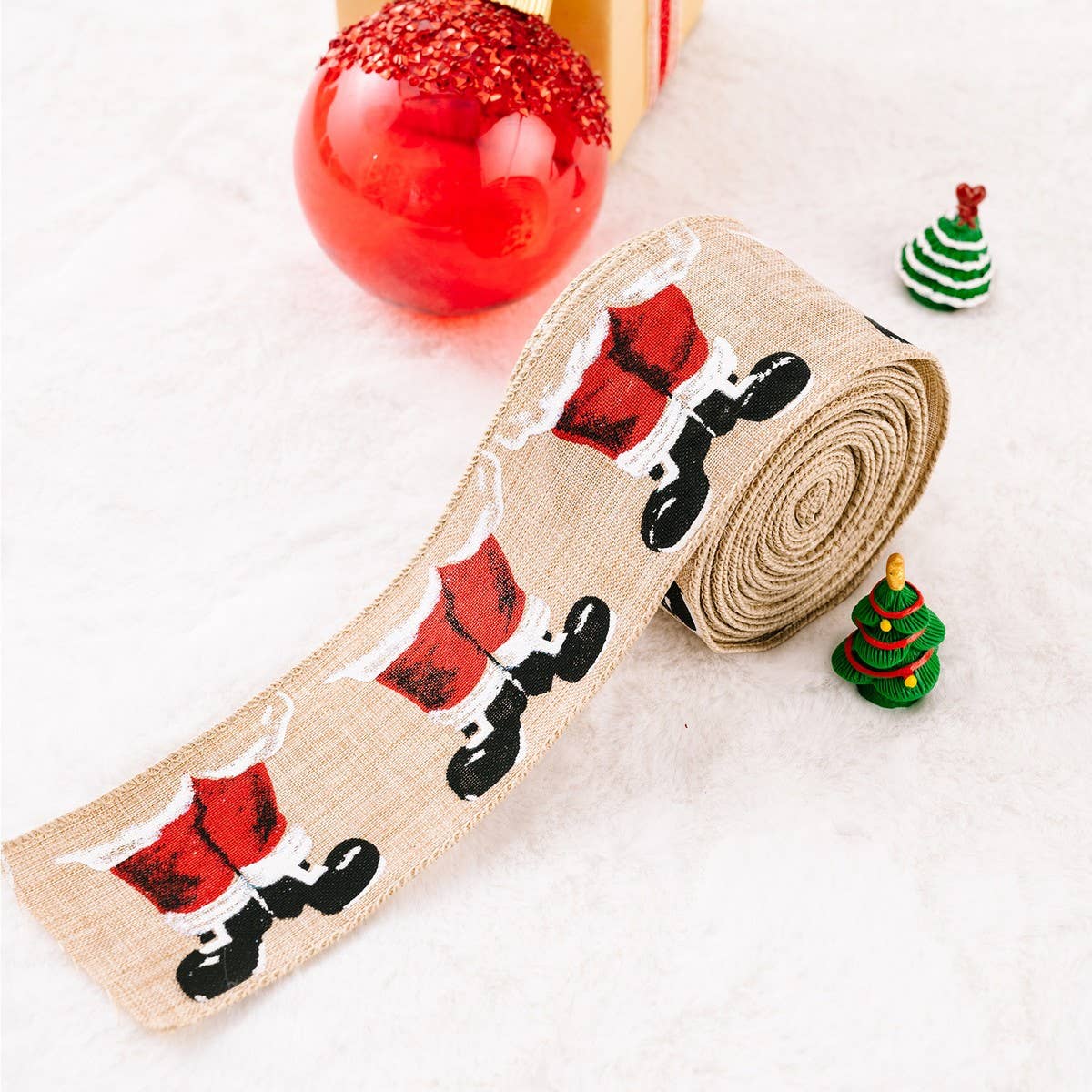 NINEXIS - Wholesale Ribbon - Gift Wrapping - CWMM10228_CARTOON CHRISTMAS BURLAP RIBBON CREATIVE TREE DECO5