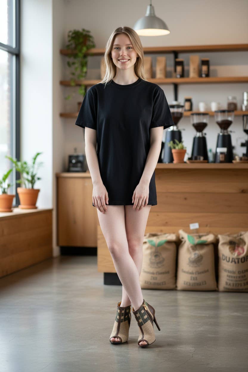 MARRONE Stivaletti Peep Toe in tela da caffè in vendita all'ingrosso su Faire7