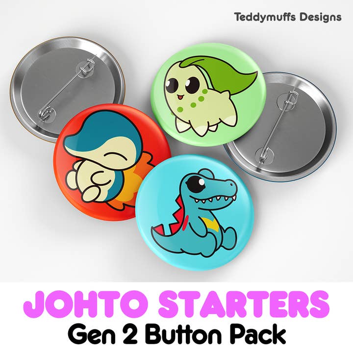 Johto Button Pack | Pokemon | Pokémon for wholesale by Teddymuffs Designs