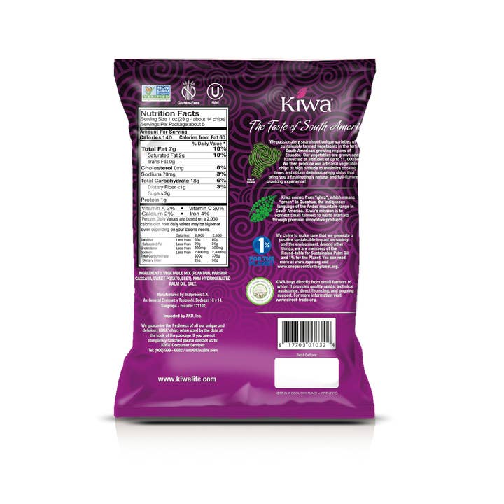 KIWA - Wholesale Chips - Kiwa Vegetable Mix Chips - 5.25oz x 12U