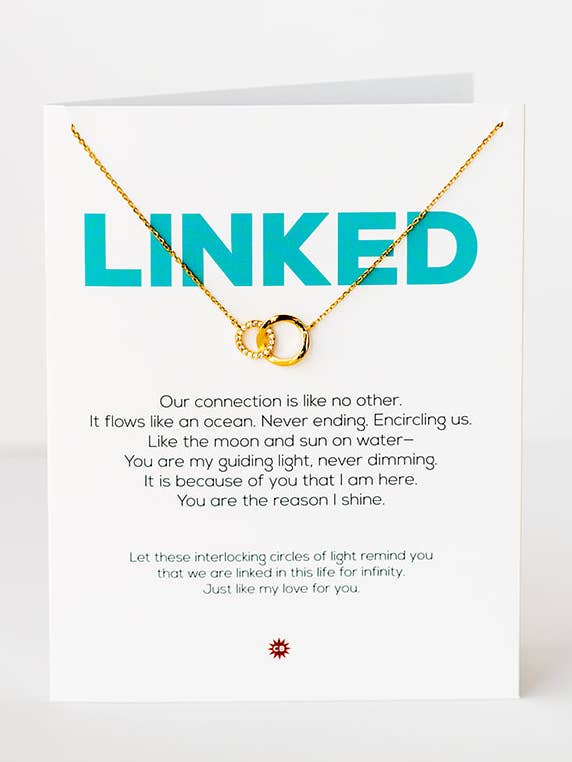 LINKED | Gold necklace with CZ interlocking circles pendant for wholesale by CHEEKYBOOM