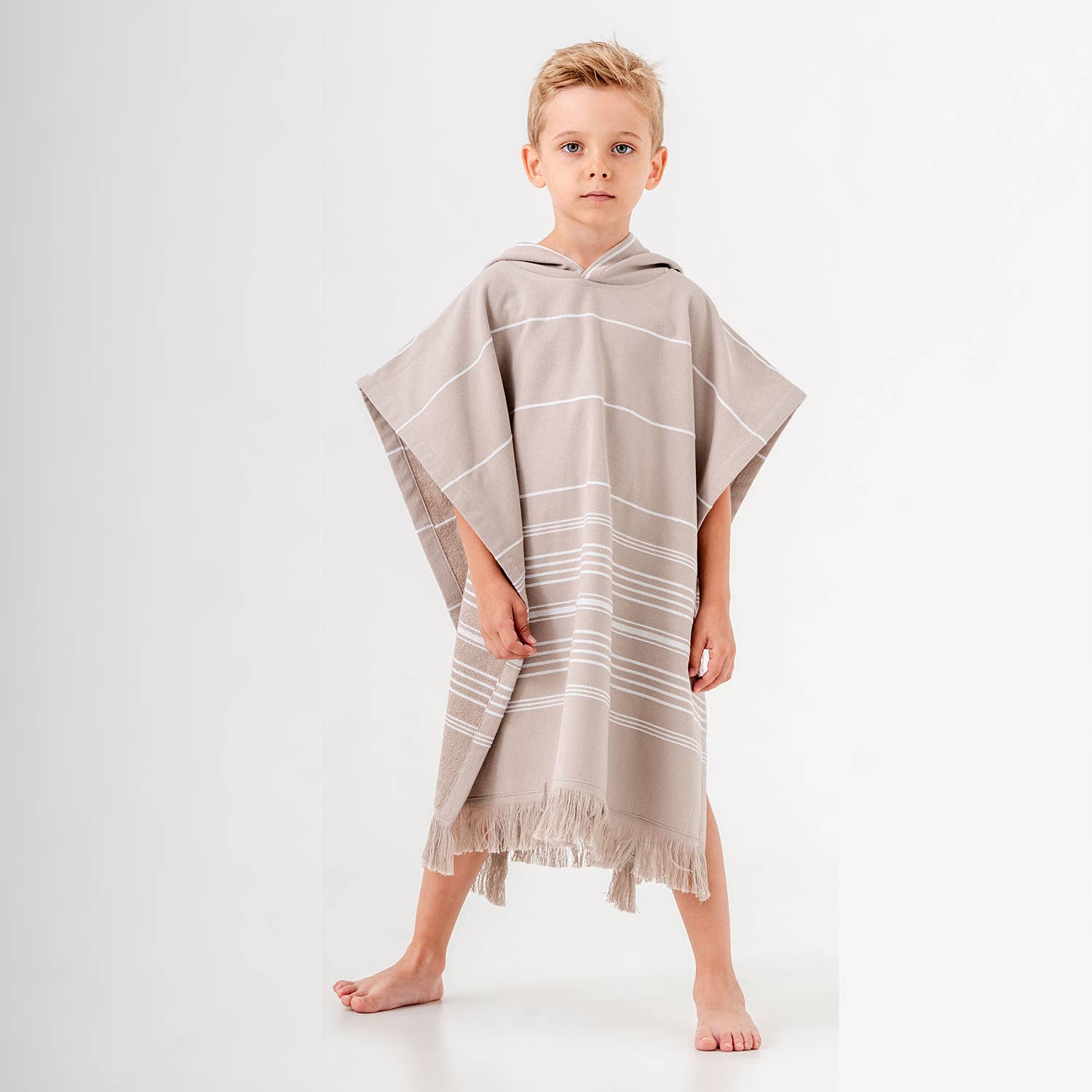 Beige Hooded Poncho Surf Changing Swimming Beach Towel Terrybacked for wholesale on Faire7