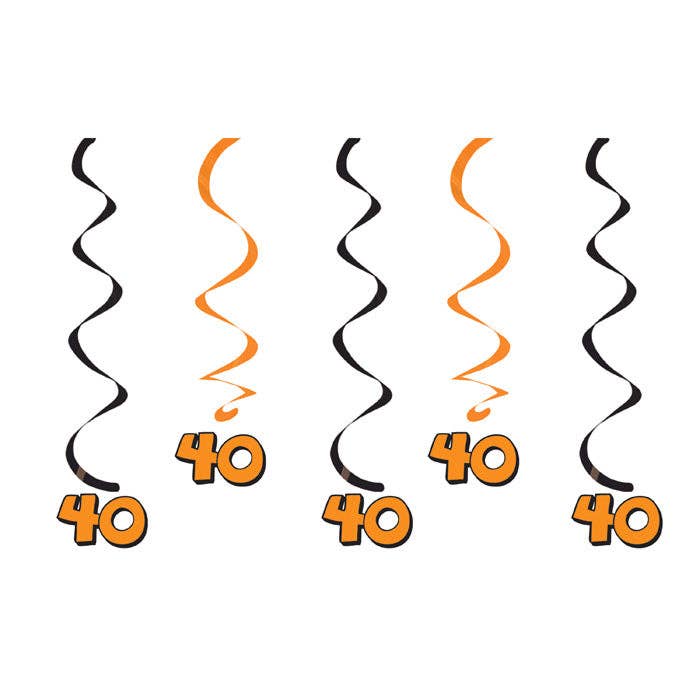 Bulk Party Decor - Wholesale Party Sign/Banner - 40th Birthday Dizzy Danglers, 5/Pkg