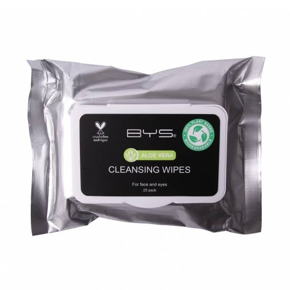 BYS Cleansing Wipes Biodegradable Aloe Vera 25pc for wholesale by Beauty Pro