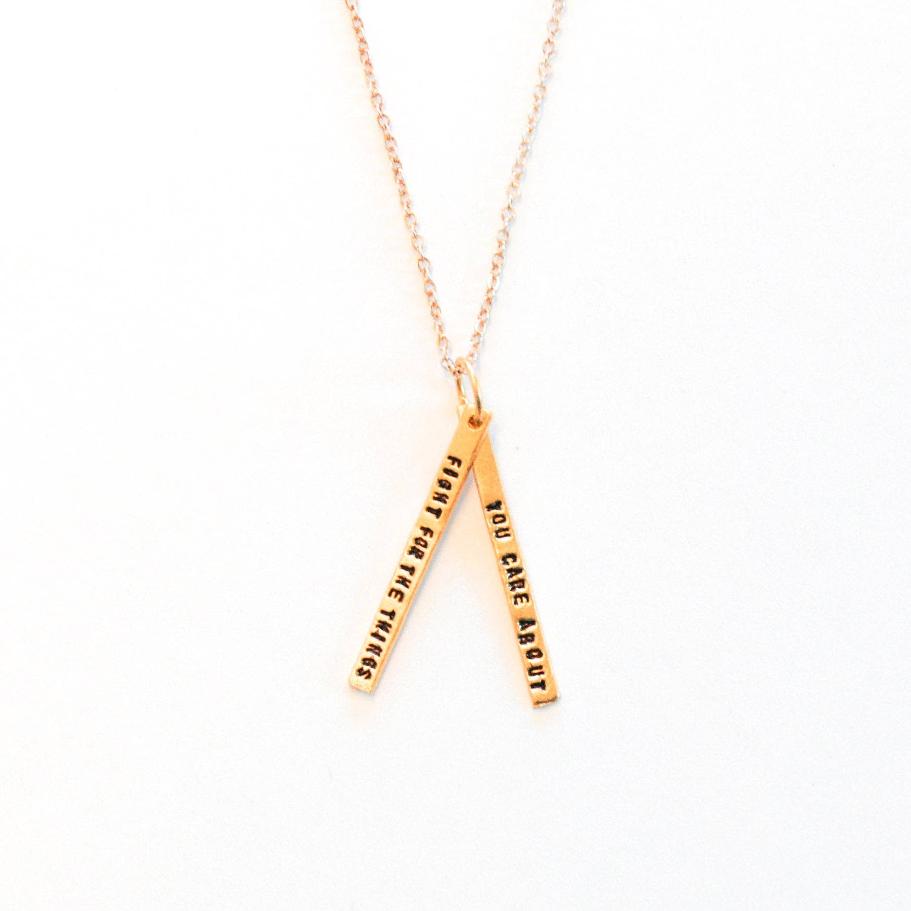 Chocolate and Steel – wholesale Pendant/charm necklace – Fight for the things you care about -Ruth Bader Ginsburg quote necklace1