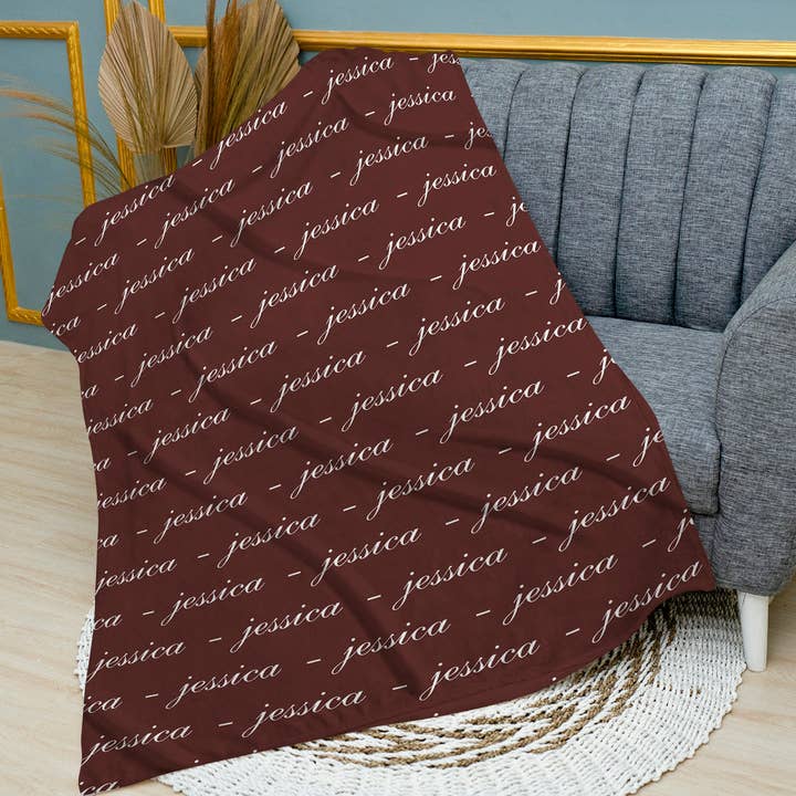 Single Name Script Font Blanket for wholesale by B2U Decor