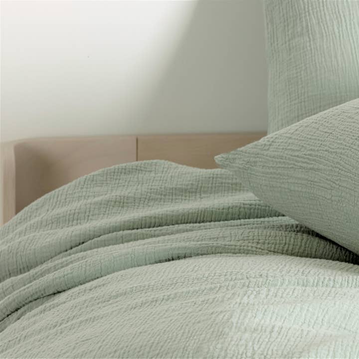 Crinkly - Copripiumino in mussola di cotone verde pastello per la vendita all'ingrosso da parte di Casilin