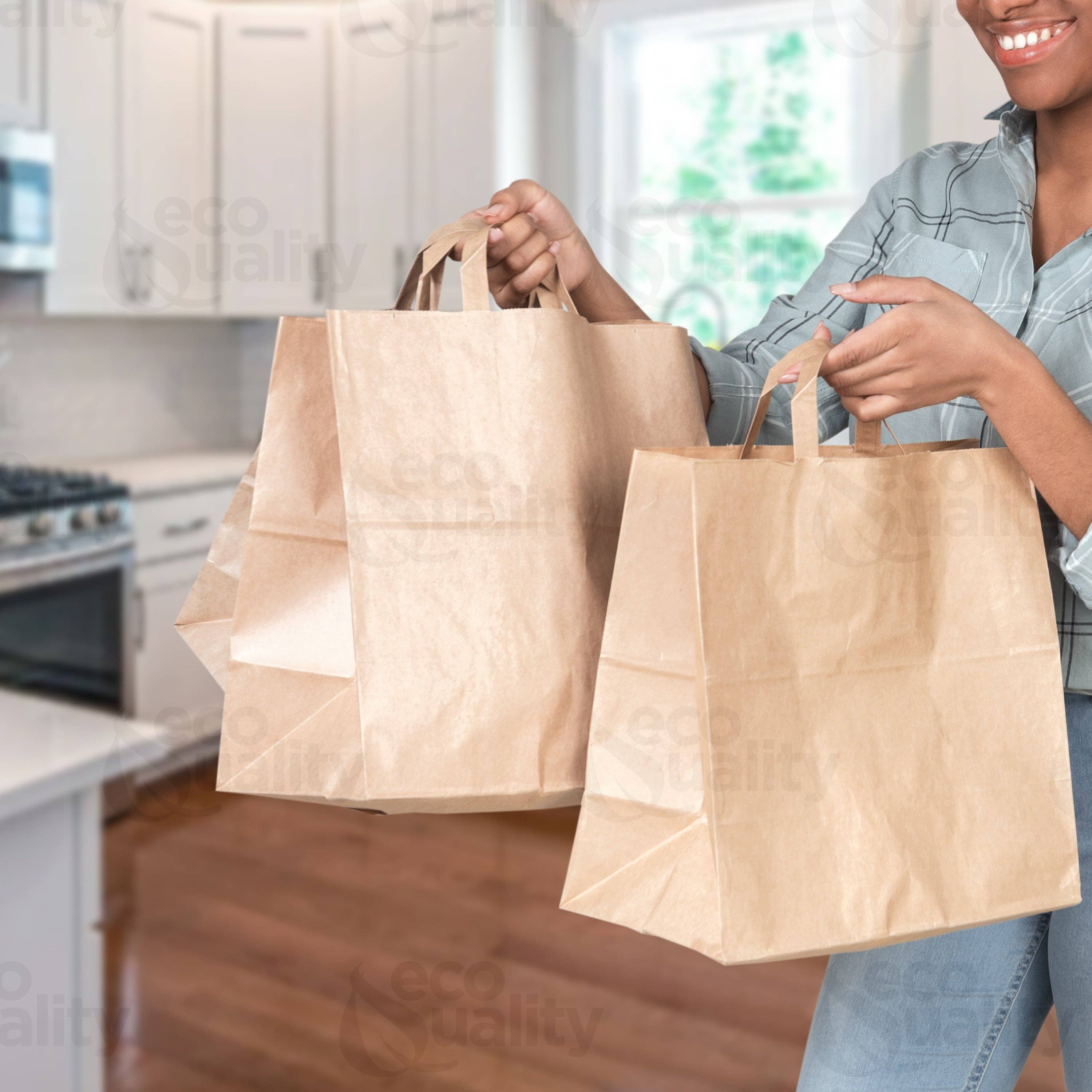 EcoQuality - Wholesale Gift Bag - 13"X7"X17" Large Kraft Paper Gift Bags w/Paper Handles Brown5