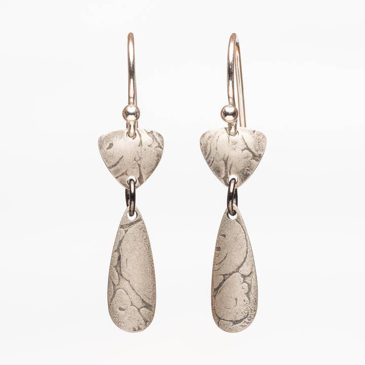 Treescape Textured Sterling Silver Dangle Earrings for wholesale by Kathleen Krucoff