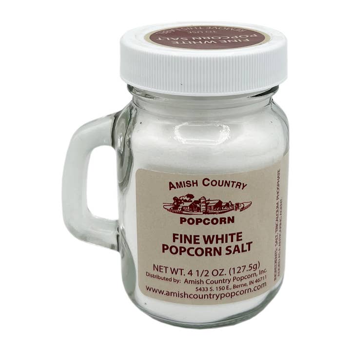 Amish Country Popcorn - Wholesale Salt - 4.5 oz. Bottle of Fine White Popcorn Salt1